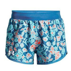 Under Armour Girl XL 18 Shorts Running Youth Fly By Blue Printed New